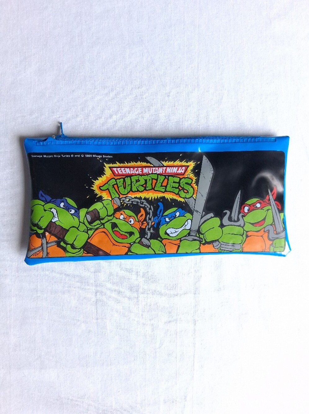 1989 TMNT Mirage Studios Pencil Zipper Pouch Teenage Mutant Ninja Turtles 80s